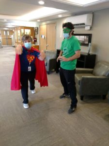 Brookcrest staff members dressed as superheros