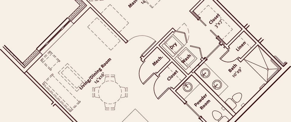 the-glens_floor-plan-1-bedroom-1-half-bath 1 Bedroom, 1 ½ Bath