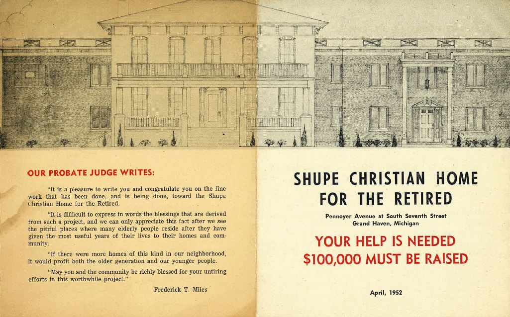 CH Rendered Exterior Image & First Marketing Doc - April 1952 1950s fundraising brochure for Christian Haven Home